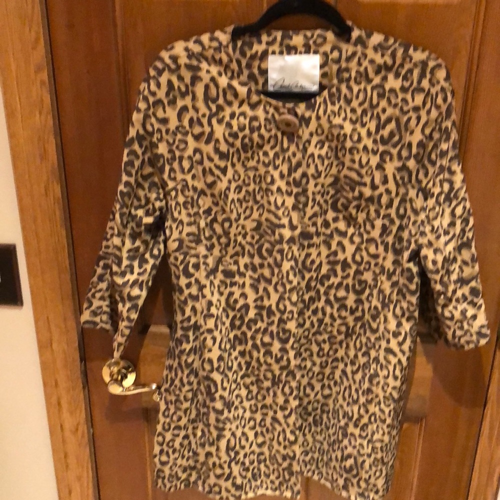 Animal print trench coat